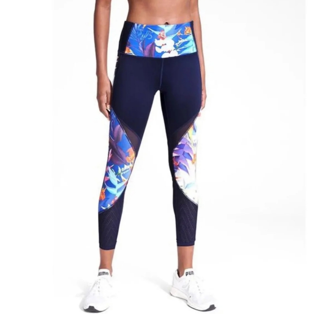 Athleta Tropical Precision Mesh 7/8 Leggings